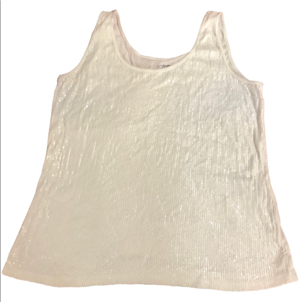 Lane Bryant White Sequin Tank